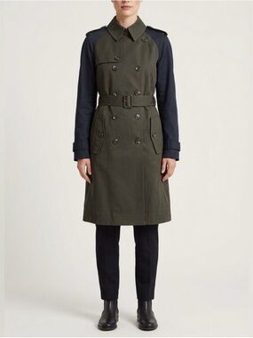 Altuzarra For Target | Two-Tone Trench Coat in Olive Green and Black | Sz S
